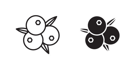 Blueberry vector web icons set