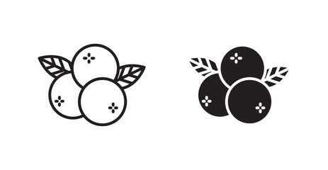 Blueberry vector web icons set