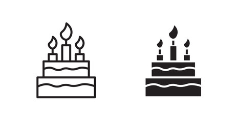 Birthday cake vector web icons set