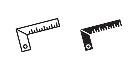 Carpenter ruler vector web icons set