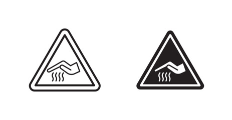 Caution hot surface vectors web signs set