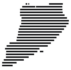 Symbol Map of the Island Staten (United States) showing the island with horizontal black lines
