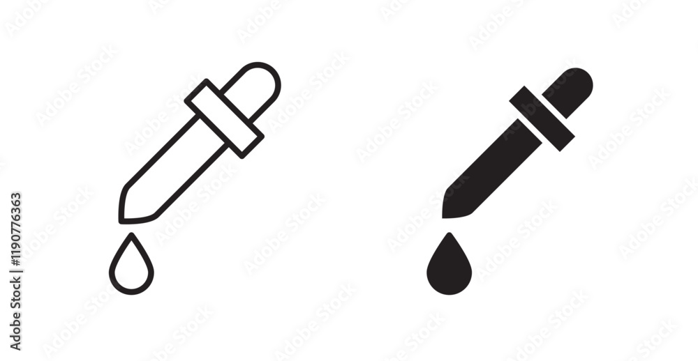 Poster Dropper pipette vector web icons set