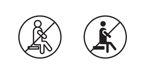 Do not sit sign vectors set in black. line and flat versions