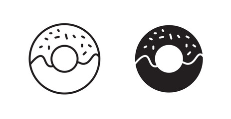 Doughnut vector web icons set