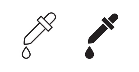 Dropper pipette vector web icons set