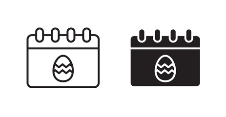 Easter calendar vector web icons set