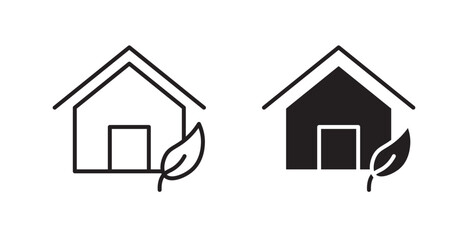 Eco house vector web icons set