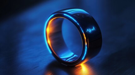 Wearable technology gadgets like smart rings and fitness bands tracking users health metrics