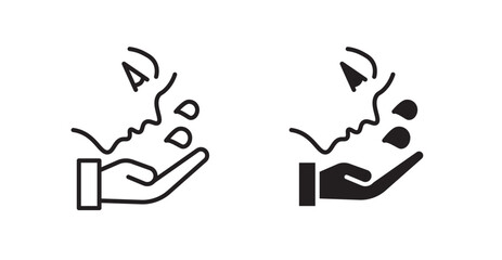 Face washing vector web icons set