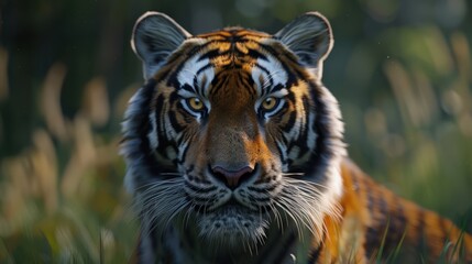 Fototapeta premium The tiger (Panthera tigris) is the largest cat species. It is the third largest land carnivore (behind only the polar bear and the brown bear).