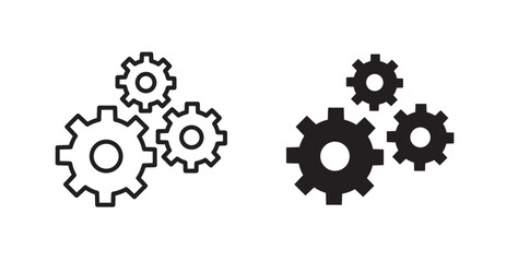 Gear vector web icons set