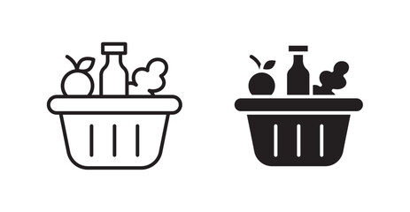 Groceries vector web icons set