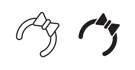 Headband vector web icons set