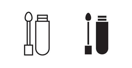 Lip gloss vector web icons set