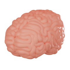 3D render, Human Brain, Symbolizing Intelligence and Medical, Icon Illustration