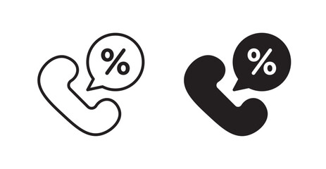 Loan call vector web icons set