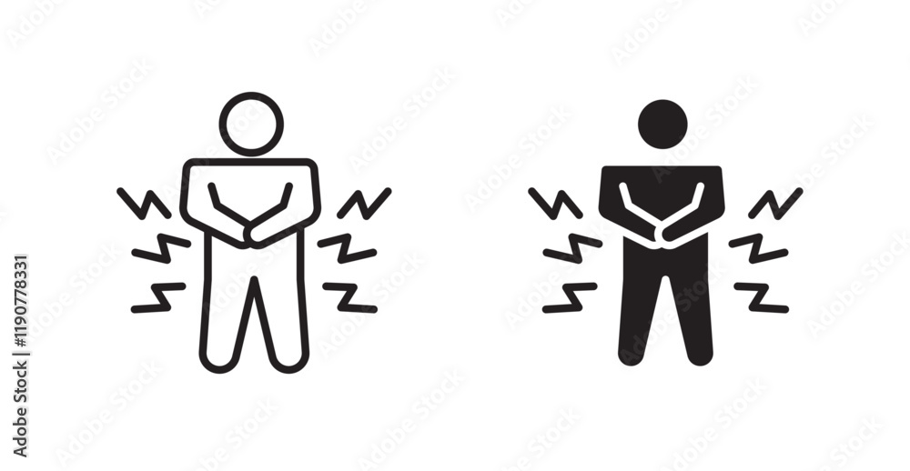 Poster muscle pain vector web icons set