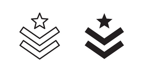 Military rank badge vector web icons set