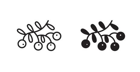 Mistletoe vector web icons set