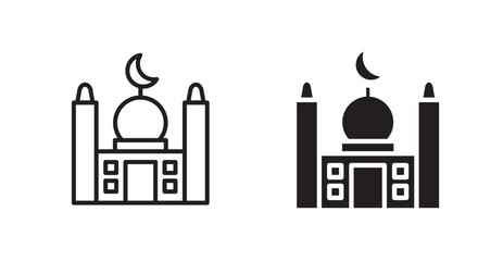 Mosque vector web icons set