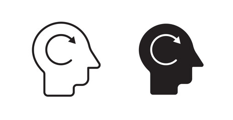 Memory recall vector web icons set