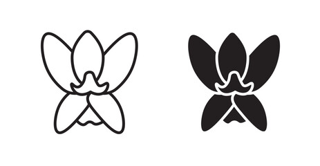 Moth orchid vector web icons set
