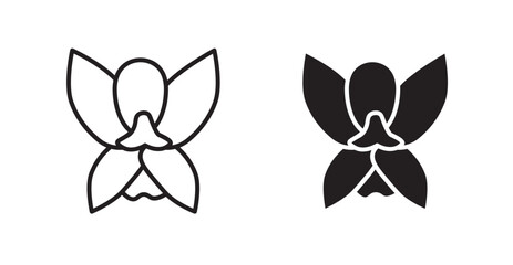 Moth orchid vector web icons set