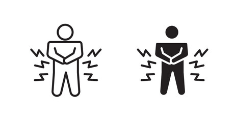 Muscle pain vector web icons set