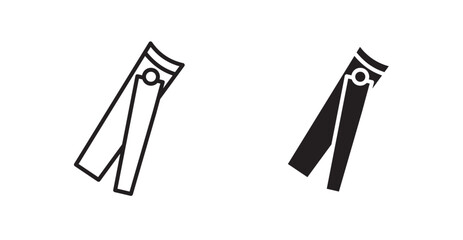 Nail clipper vector web icons set