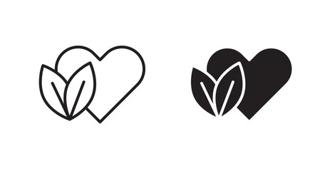 Natural love vector web icons set