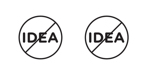 No Idea sign vectors set in black. line and flat versions
