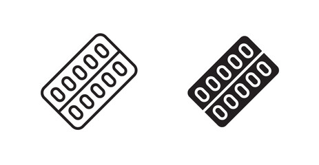 Oral contraception vector web icons set