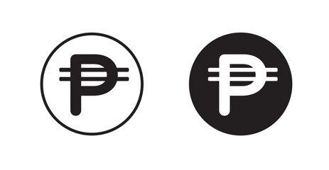 Philippine currency vector web icons set