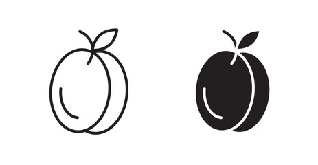 Plum vector web icons set