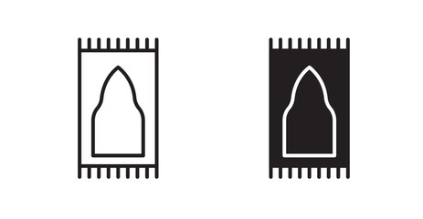 Prayer rug vector web icons set