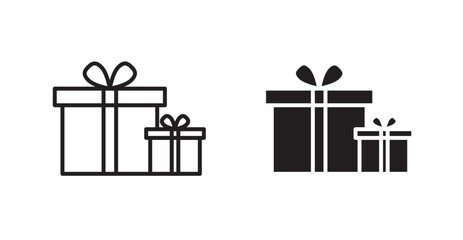 Present gift box vector web icons set