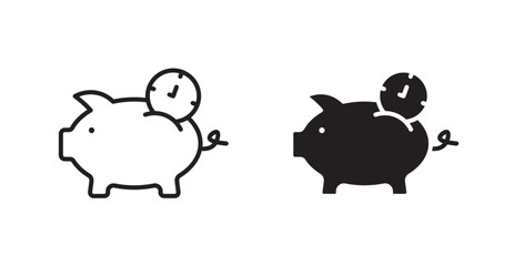 Save time vector web icons set