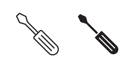 Screwdriver vector web icons set