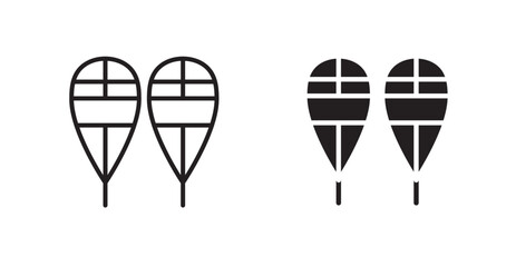 Snowshoes vector web icons set