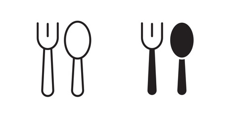Spoon and Fork vector web icons set