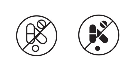 Stop using illegal drugs vectors web signs set