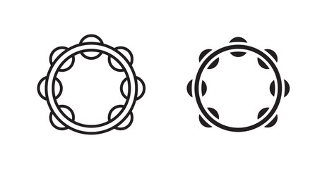 Tambourine vector web icons set