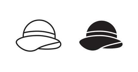 Woman hat vector web icons set