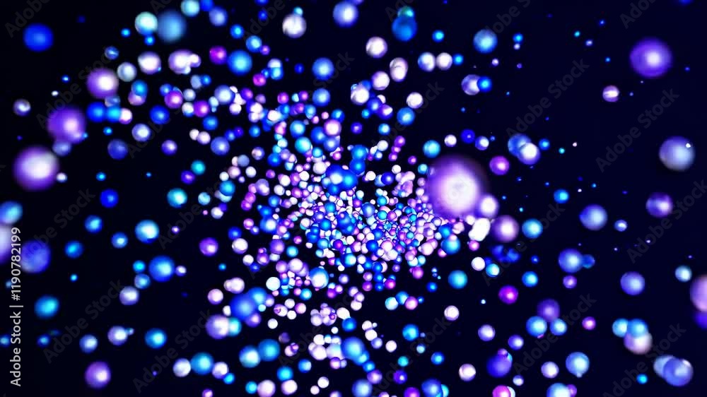 Poster colorful abstract background with glowing spheres creating a dynamic visual experience