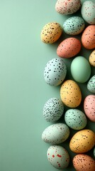 Colorful Minimalist Easter Eggs Arrangement for Spring Celebrations with Border Design, Perfect for Festive Decor and Creative Projects