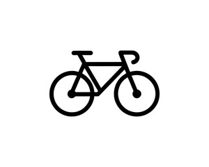 Fototapeta premium Bicycle icon vector logo template. Line art Bicycle logo design icon symbol vector illustration. Bicycle sign