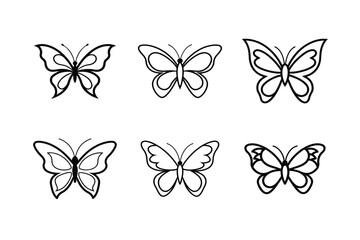 Fototapeta premium set of vector butterflies