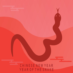 Happy Chinese new year 2025 greeting card with cute snakes.
