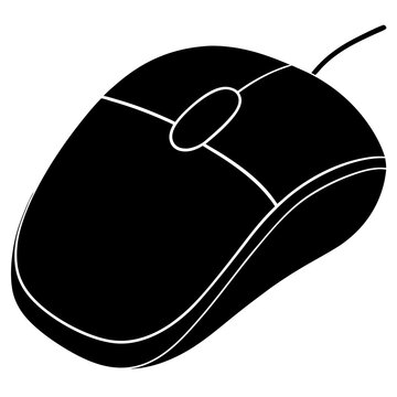 black computer mouse outline clip art preview
